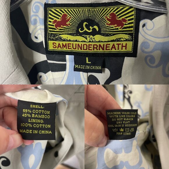 Sameunderneath Women’s Size Large Cream Embroidered Jacket Bamboo Cotton Blend - Picture 3 of 8